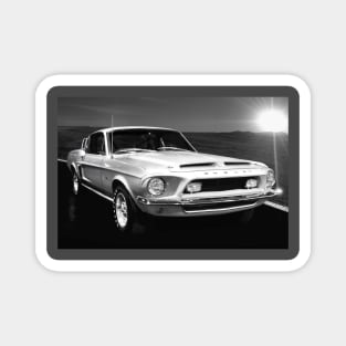 Shelby Cobra Mustang 1968 BW Magnet