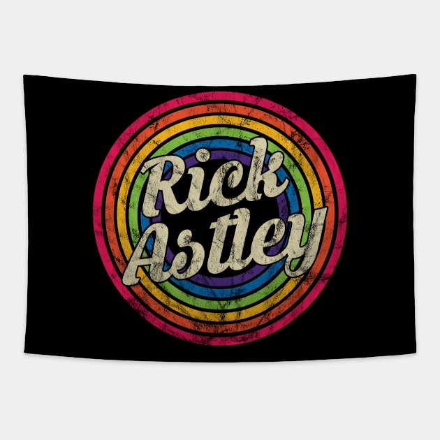 Rick Astley - Retro Rainbow Faded-Style Tapestry by MaydenArt