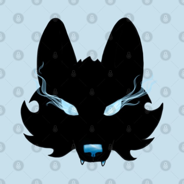 Blue Eyed Black Wolf Mask by Lady Lilac