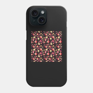 Autumn Botanicals Colorful Watercolor Pattern - Black Phone Case