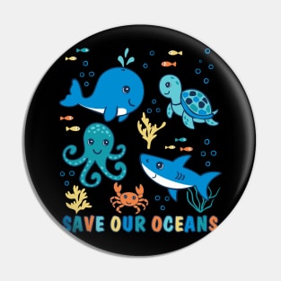 Save Our Oceans cute Kids Pin