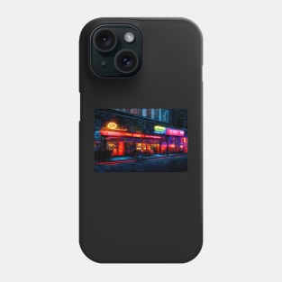 London City Street View At Night In Neonlight / London, England Phone Case