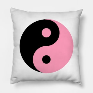 Yin Yang in black and pink Pillow