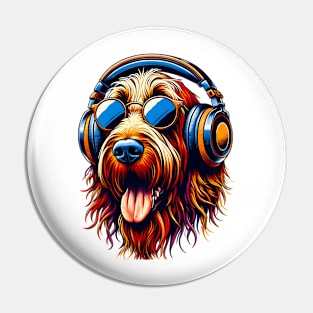 Spinone Italiano DJ Smiles with Rhythmic Vibes Pin