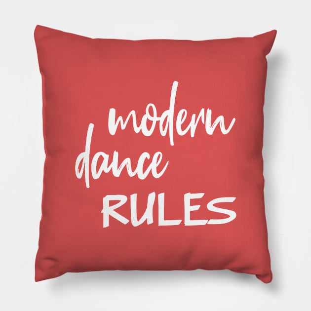 Modern Dance Rules White by PK.digart Pillow by PK.digart