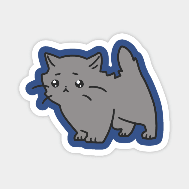 Sad Blue Persian Kitten Magnet by saradaboru