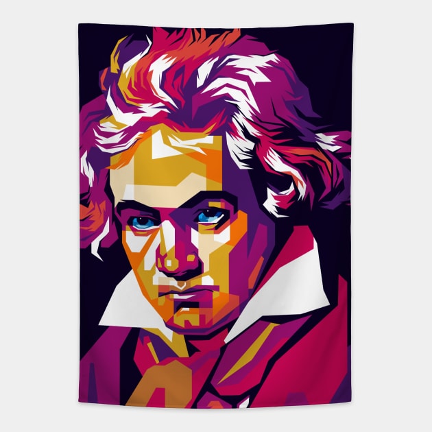 Ludwig Van Beethoven Tapestry by Rekayasabumi