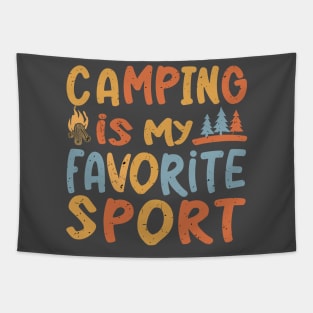 Colorful Camping Is My Favorite Sport Grunge Design Tapestry