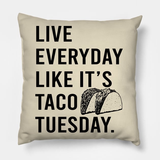 Live Everyday Like It's Taco Tuesday Cinco De Mayo motivate Pillow by Alema Art