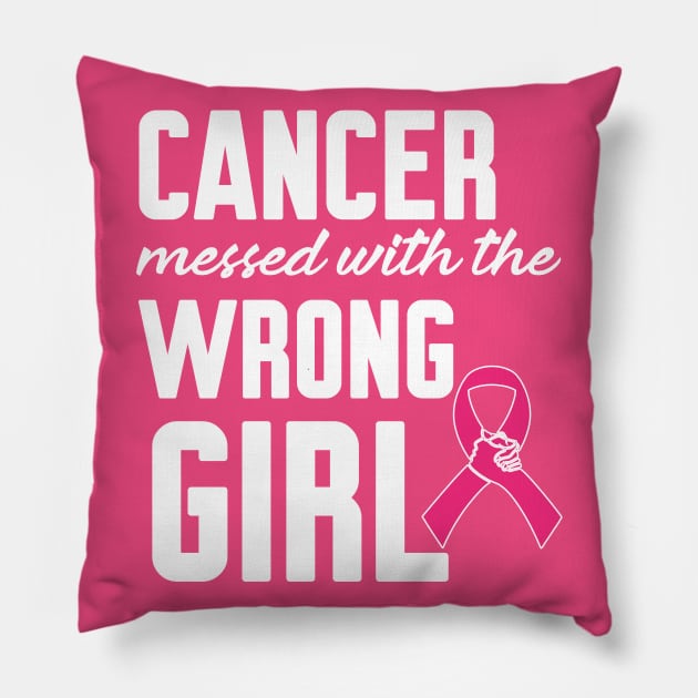 Cancer messed with the wrong girl Pillow by Work Memes