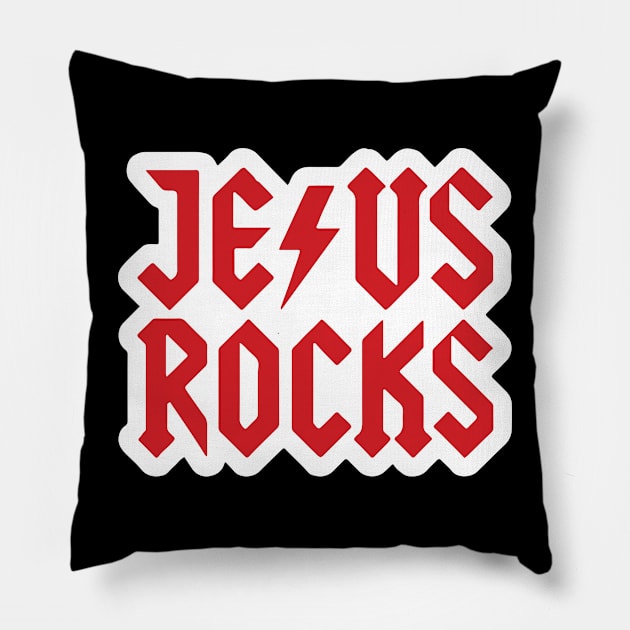 Jesus Rocks Pillow by ChristianLifeApparel