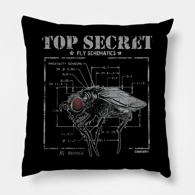 Top Secret fly scheme Pillow by Teefold