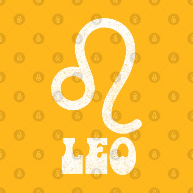 Leo / Retro Zodiac Symbol Faded-Style Design by CultOfRomance