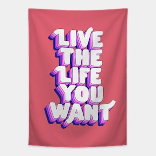 This Life is Mine by The Motivated Type in Red, Blue and Yellow Tapestry