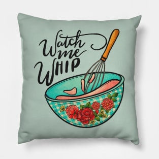 watch me whip vintage kitchen art Pillow