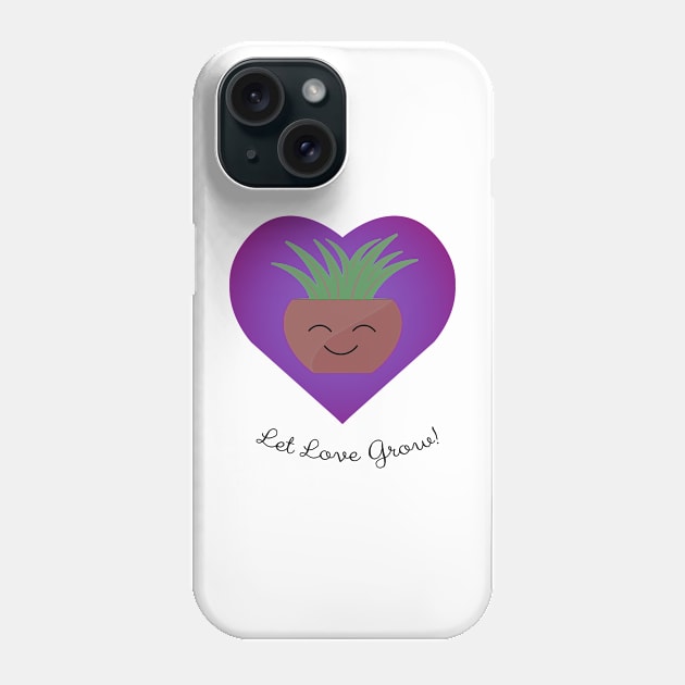 Let Love Grow Kawaii Plant Phone Case by Hedgie Designs