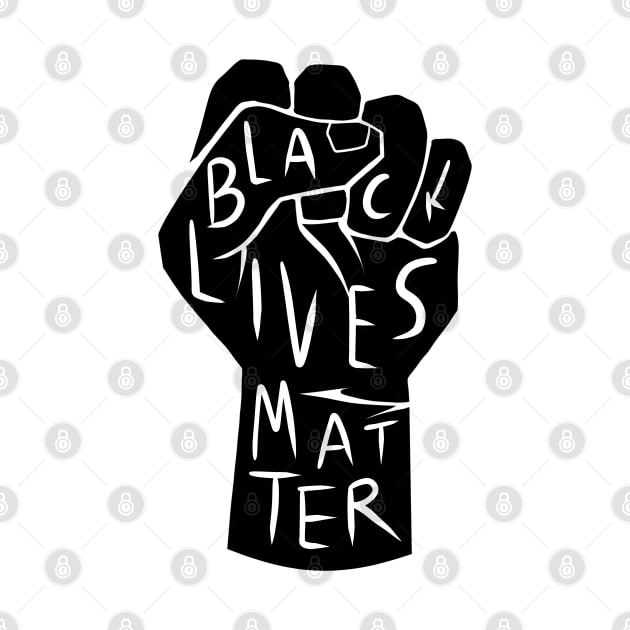 black lives matter | black power fist (black on white background) by acatalepsys 