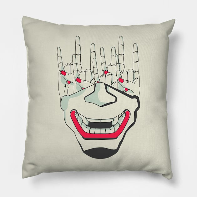 oni - metal Pillow by ichsan_maulana22