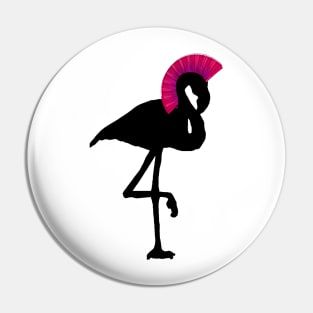 Flamingo Old Punk Rocker Mohawk Hairstyle Pin