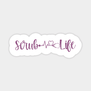 Scrub Life Nurse Script Heartbeat Gift Magnet