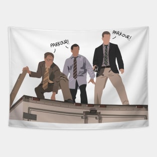 Parkour the office Tapestry