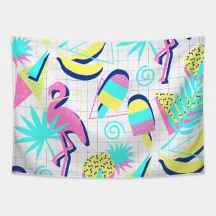 80s Flashback Tropical Fun Tapestry