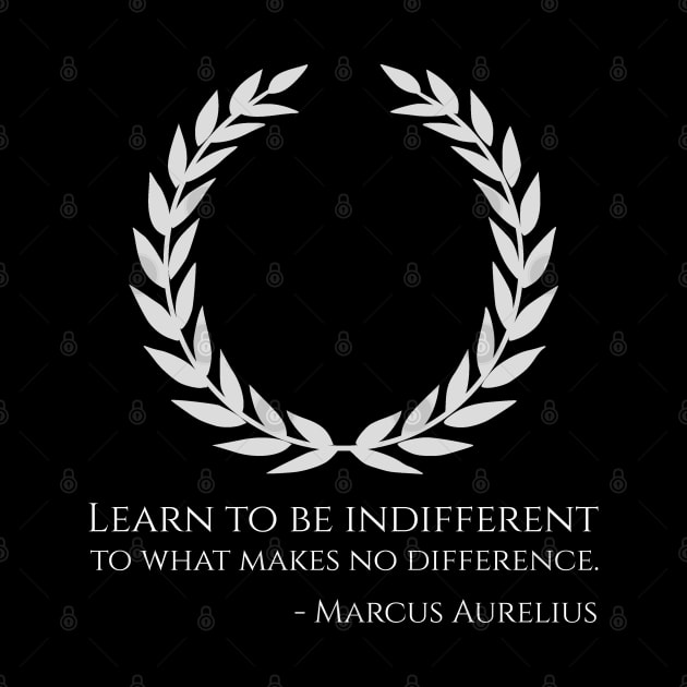 Classical Rome Stoic Philosophy Caesar Marcus Aurelius Quote - Learn to be indifferent to what makes no difference. by Styr Designs