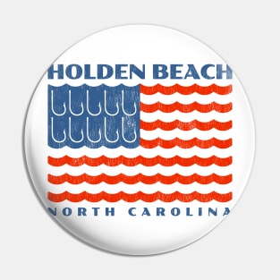 Holden Beach, North Carolina Fishing Flag Pin