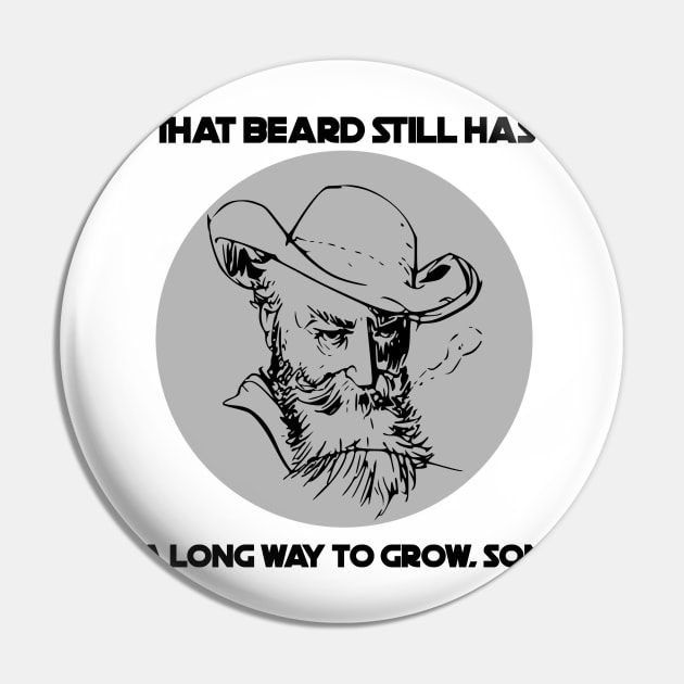 Old Man Beard Funny Pin by Defiant Smile