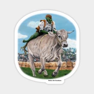 Goblin Bull Rider Race Fantasy Arts Magnet