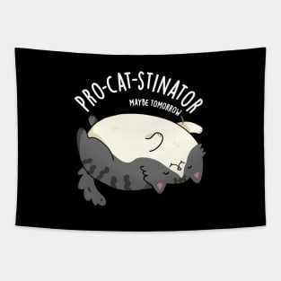 Pro-cat-stinator Funny Fat Cat Pun Tapestry