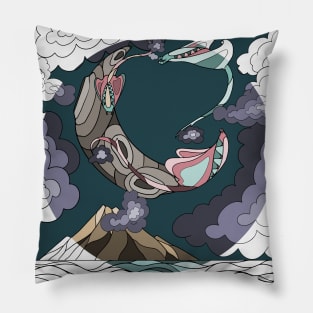 Space Stingray Circled Pillow