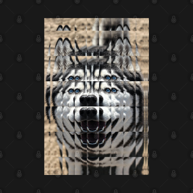 Disover Glass Block Husky looking at you - Dog - T-Shirt