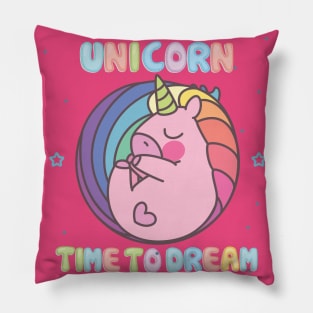 Time to Dream Unicron kids Grils teen fun cute Design Pillow