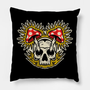 Mushroom Eye Skull Pillow