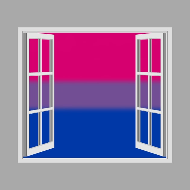 Window Opening to Bi Pride Flag by VernenInk