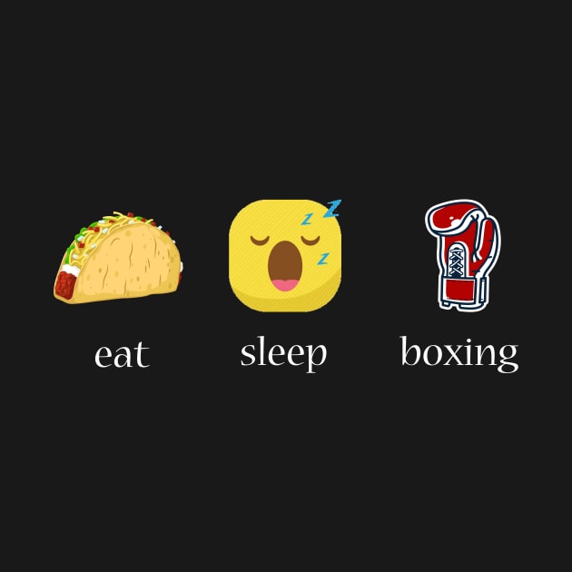 Eat sleep boxing repeat emoji emoticons graphic by MarrinerAlex