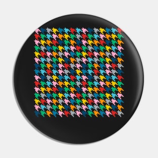 Houndstooth Rainbow Black Pin