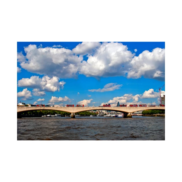 Red London Buses Waterloo Bridge England by AndyEvansPhotos