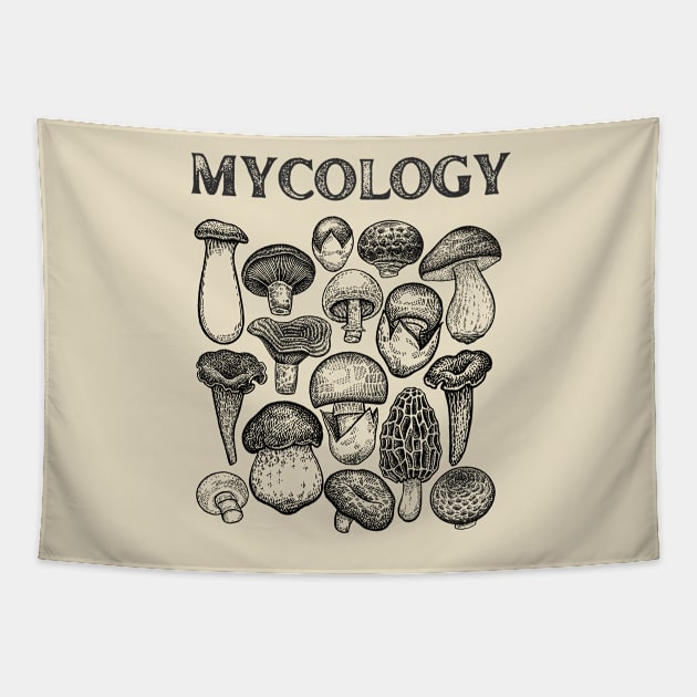 Mycology Wild Mushrooms Mycologist Tapestry by soulfulprintss8