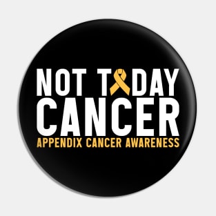 Appendix Cancer Awareness Not Today Cancer Pin