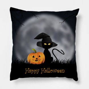 Happy Halloween Cat Pillow