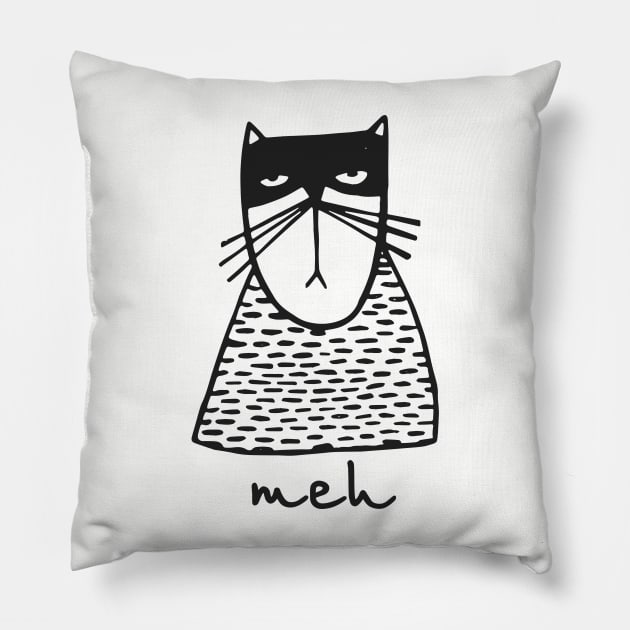 Angry Cat MEH Halloween Pillow by MasliankaStepan