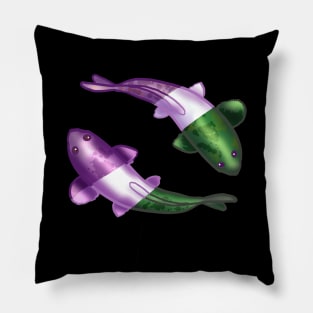 GenderQueer LGBTQ Koi Fish Pillow