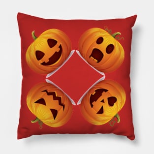 Four Pumpkins Reactions design Pillow