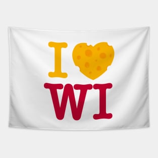 I love Wisconsin - Madison Red Tapestry