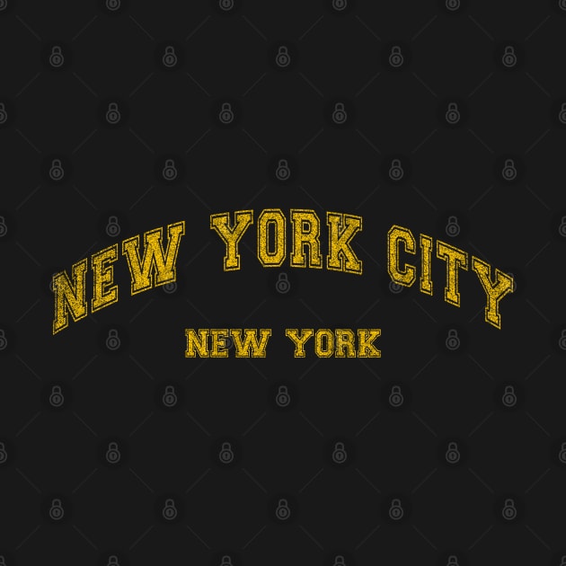 New York City New York, Classic College font, vintage grunge by Webdango