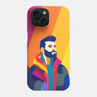 guy with colorful background Phone Case