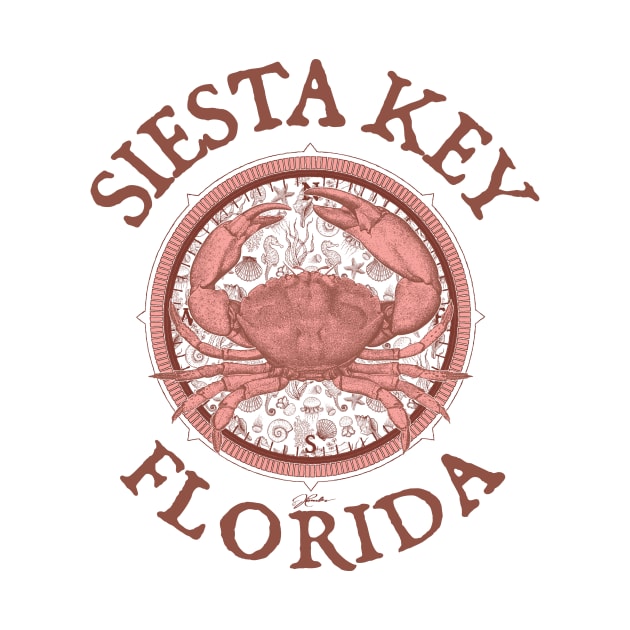 Siesta Key, Florida, Stone Crab on Wind Rose by jcombs