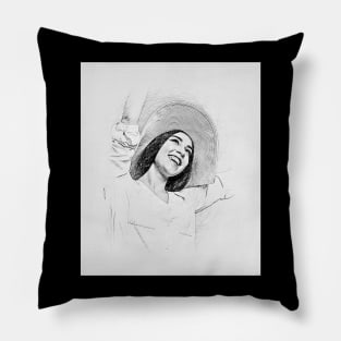 Woman  Hands Up sketch Art Pillow